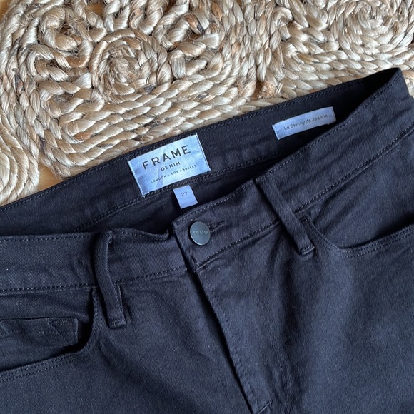FRAME Le Skinny De Jeanne Raw Stagger Mid Rise Cropped Skinny Jeans 27 - Picture 5 of 10